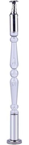 CucCe Poste de balauste de escalera Pasamanos De Escalera De Caracol De Cristal, 3 Piezas, Postes De Pasamanos De Escalera Plateados, Columnas Circulares De Balcón
