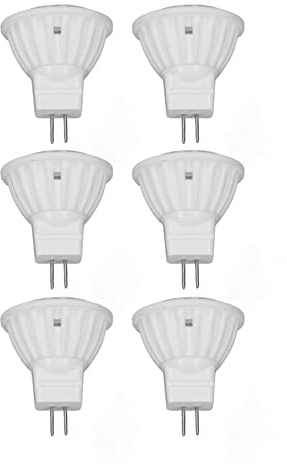 TYCIONG Ampoule LED MR11 à intensité Variable 360LM, Lampe pour Allée, Jardin, Zones Paysagères, 220V, Céramique GU4, 6 Pièces (Lumière blanche)