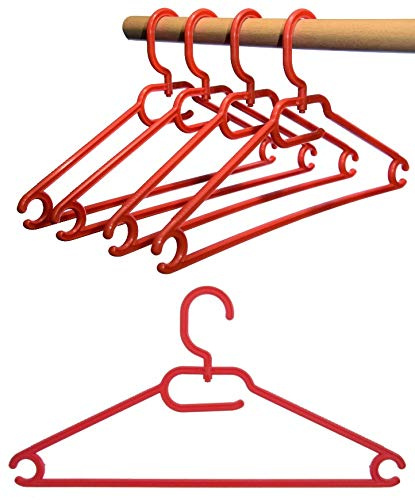 Hagspiel 25 STK. Kleiderbügel aus Kunststoff Universalkleiderbügel Farbe rot ca 41 cm