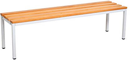 furni24 Sitzbank für Umkleideräume BxHxT: 150x42x40 cm, Umkleidesitzbank, Umkleidebank, Garderobenbank, Sportbank, Bank mit Echtholz für Fitnessstudio