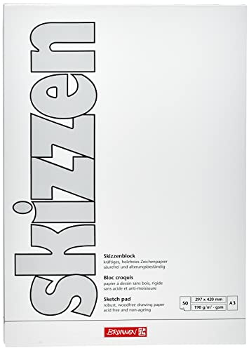 BRUNNEN 3X Skizzenblock A3 190g 50Bl