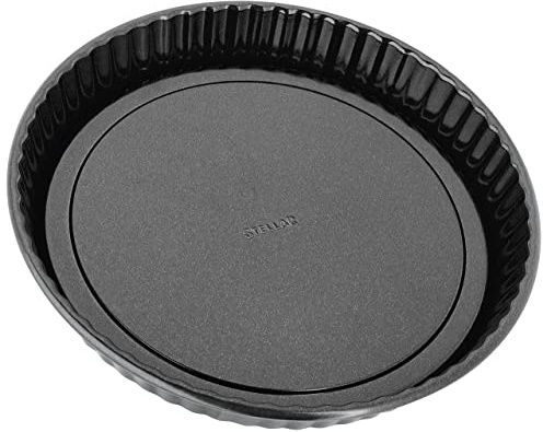 Stellar Non-Stick 9 Fluted Flan Tin with Loose Base, Dishwasher Safe, 23cm x 3.5cm