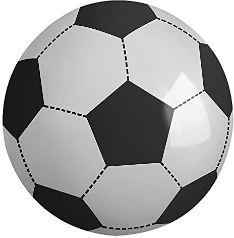 Oliphant Giant Inflatable Football [107 cm, 1 set, 1 item, 1 piece, White with Black Accents]