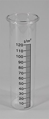 powershop11 Regenmesserglas 15cm, Echtglas mit schwarzer Skala, Transparent, für Regenmessung