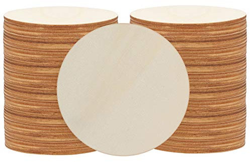 Belle Vous 50er Pack Runde Holzscheiben zum Basteln - Baumscheibe 7,6 cm Durchmesser - 3 mm Dick - Natürliche Holzplättchen rund Ausschnitte für Kunst, Schild Plaque, Ornamente oder als Deko
