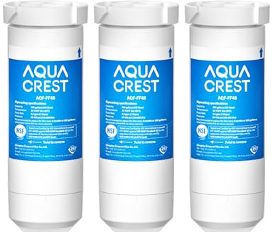AQUACREST XWF NSF Certified Refrigerator Water Filter, Compatible with GE XWF, Pack of 3 (Packaging may vary)