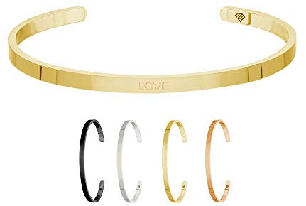 Max Palmer | Armband/Armreif mit Spruch - Gravur - Love [04.] - Gold