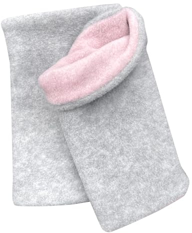 Wollhuhn Varm flicka vår värmeslinga / slanglåda/flip-halsduk grå/rosa två lager fleece 20199025