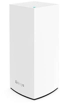 Linksys Velop MX5300 sistema WiFi 6 mesh tribanda (AX5300), router WLAN, repetidor, extensor con cobertura de hasta 260 m², 4 veces más veloz, más de 50 dispositivos, paquete de 1, blanco