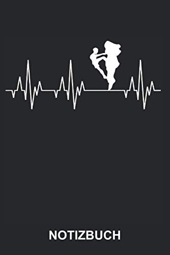 Notizbuch: Klettern Klettersport Bergsteigen Bergsteiger Wandern Wanderer Kletterer Berge Trekking Sport Herzschlag | Lustiges Niedliches Tagebuch, ... mit Linien | 120 Seiten liniert | Softcover