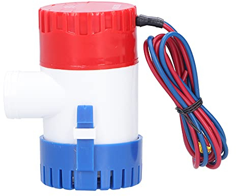 Pompa di Sentina 12V/24V 350/500/750/1100GPH, Pompa di Sentina a Bassa Rumorosità, Interruttore Semiautomatico Piccola Pompa Elettrica Sommergibile per Scarico Fornire Alimentazione
