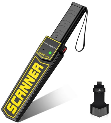 RANSENERS Metal Detector Wand,Security Wand,Portable Adjustable Sound & Vibration Alerts, Detects Weapons Knivers Screw (High Sensitivity, Black)