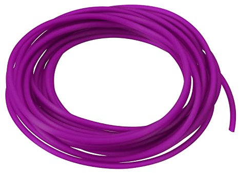 sourcing map Gummi Seil Rohr 10ft 2mm 1mm Loch für DIY Perlenschnur Halsketten Rot Lila