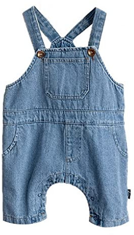 ACMEDE Bambino Salopette Jeans Tuta Blu Denim Jumpsuit da Neonati Neonate Salopette in Denim Bebè Bambina Tuta di Jeans Pantaloncini per Neonato Ragazze Ragazzi Denim Pantaloni