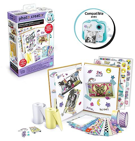 Canal Toys Fotoalbum, Sofortdruck, kompatibel mit Creator-kompatibel, mit 2 Papierrollen, 2 Stickerbögen und 20 selbstklebenden Bilderrahmen, 007-Kanal Toys, CLK 007, mehrfarbig