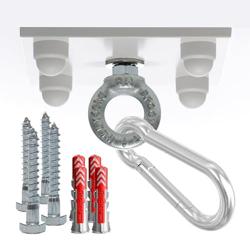 Yourkon Boxsackhalterung Weiss Torgau Deckenhalterung Hängesessel Hängematte Schaukelhaken