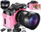 G-Anica 4K Digitalkamera für Fotografie, Vlogging-Kamera 48 MP für Youtube mit WLAN, Kompaktkamera mit 180 ° drehbarem Display mit Blitz, Reisekamera, Zoom