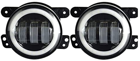 RUANI 4 Inch Angel Eyes LED Fog Light Car Front Foglight 15000LM Replacement Auto Lamp DRL Driving Fog Lamp for Offroad