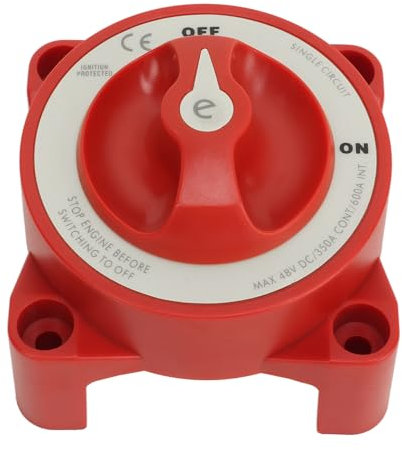 Batterie-Trennschalter, 350 A, 48 V, 2-Gang-Bolzen, Batterie-Hauptschalter, Wasserdichter Hochleistungs-Batterie-Trenn-Isolator-Trennschalter für Boot, Wohnmobil, Marine (9003E)