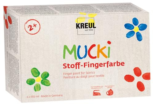 CREATIV DISCOUNT Stoff-Fingerfarbe 6er Set 150 ml