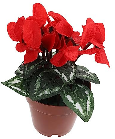 TOGEVAL 3St Topfpflanze künstliche Bonsai für den Haushalt Blumenstrauß aus grünen Büschen künstliche zimmerpflanzen kunstpflanze künstliche Pflanzenverzierung Desktop-Blumendekor rot