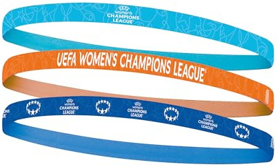 UEFA Women's Champions League Running Headbands 3-Pack - UWCL Officially Licensed Merchandise, Non-Slip Elastic Bands, Sports Headband for Football, Yoga, Running
