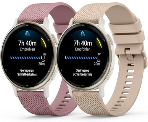Oumida 2 Stück Garmin Armband für Garmin Vivoactive 5/3, Venu 2 Plus/Venu Sq 2 Music, Forerunner 55/165 für Damen Herren, 20mm Silikon Armbänder Sport Ersatz Uhrenarmband