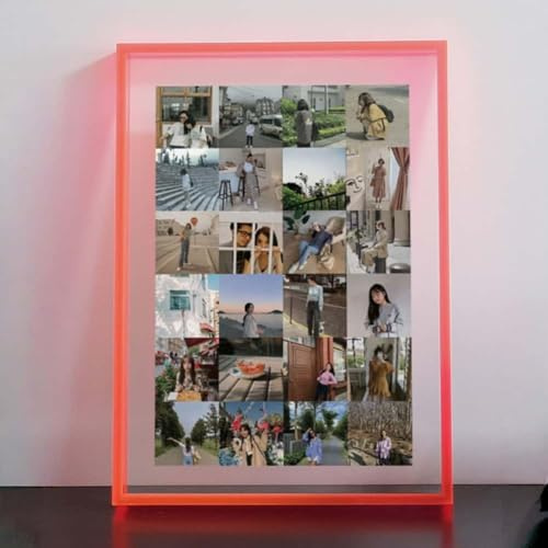 HLYU 28,9 x 40,6 cm Acryl-Bilderrahmen, schwebender Fotorahmen für Wandbehang und Desktop-Dekoration für Galerie, Zuhause und Büro (fluoreszierendes Rosa)