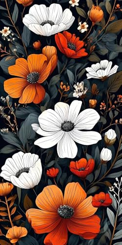 Malen Nach Zahlen Erwachsene Anlage Blume Malen Nach Zahlen Bild,DIY Set mit Pinseln und Acrylfarben Handgemalt Leinwand, Malen Nach Zahlen Kinder für Basteln Zuhause Mädchen Geschenk 60x120cm s-988