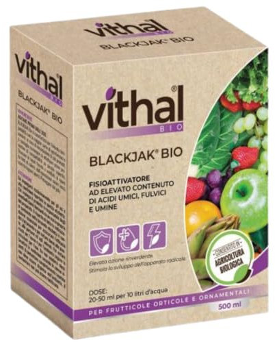VITHAL Bio Integratore Blackjak 20ml - Fisioattivatore Naturale Per Piante Sane E Terreni Rigenerati, Consentito In Agricoltura Biologica (500ml)