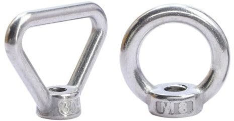 1/2 Stück Ringmuttern M3 M4 M5 M6 M8 M10 M12 M14 M16 M18 M20 Edelstahl Runddreieck Ringöse Daumenmutter(Round,M5 1pcs)