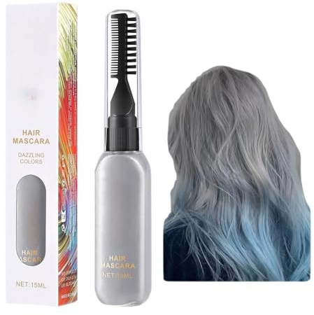 Juego de rímel con tinte temporal para el cabello, 8 colores brillantes, diseño de pincel de doble punta, aplicación rápida, fácil de usar y lavar, adecuado para uso diario