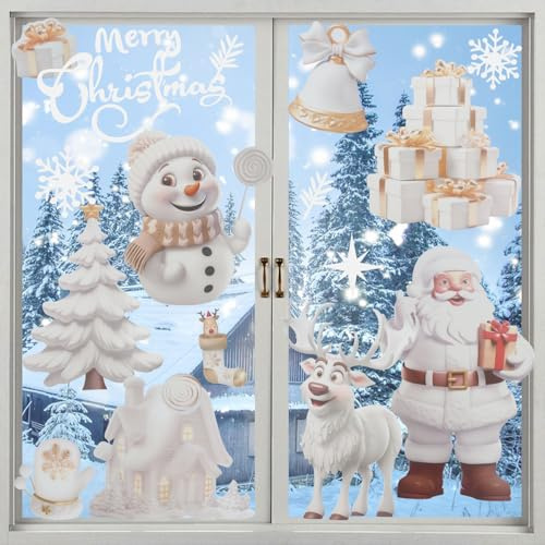 Christmas Window Decorations - 8 Sheets Christmas Window Stickers