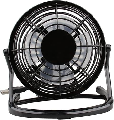 Lot de 2 mini ventilateurs USB de bureau, 36–45 dB ultra silencieux, PP portable pour dortoir/bureau (noir)