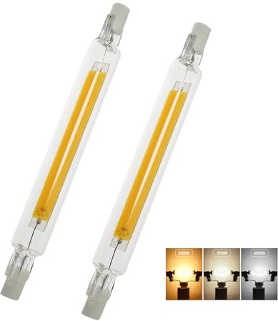 Aseoacc R7S LED 118mm 13W Dimmbar Warmweiß 3000K 1300 Lumens 230V 100Watt Halogenstäbe Ersatz für Landschaft, Arbeit, Sicherheit, Bodenlampen, 2 Stück