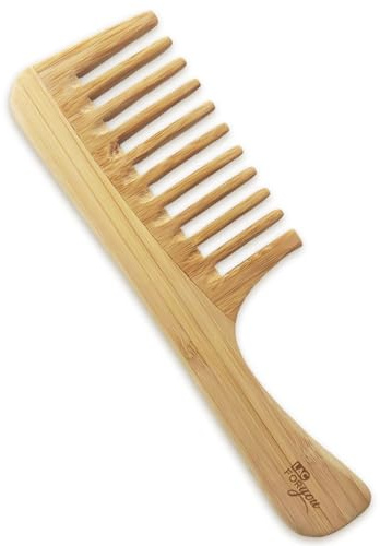 LAC FOR YOU Pettine Denti Larghi Legno Antistatico – Pettine Capelli Ricci e Mossi Uomo Donna, per Capelli Bagnati, Massaggio Cuoio Capelluto - Naturale e Delicato