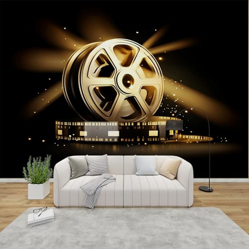 MMYAOKEN Papier Peint Panoramique Film Thème 200x140 cm - Décoration Murale Cinéma Rétro - Tapisserie Murales Papier Peint Intissé pour Chambre Salon - Poster Tableaux Photo Muraux