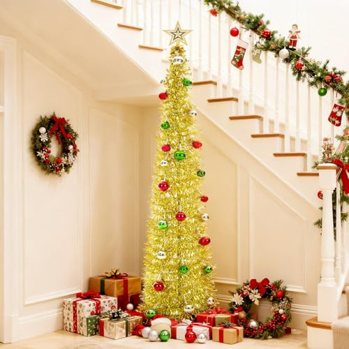 Christmas Tree Artificial Xmas with Light 24X Decorations 5FT Pink