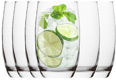 CMLLING Lot de 6 verres à eau pour jus, 390 ml, verres highball de qualité supérieure, verres à vin rouge, verres à cocktail
