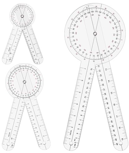 3 Stück Hochpräzises Goniometer Set Für Physiotherapie Faltbares Tragbares 360° Goniometerdigital Winkelmesser Für Sporttherapie Und Heimarbeit Winkelmessgerät Zur Messung Des Bewegungsumfangs