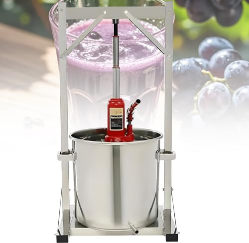 UORDBY Pressa per Vino, pressa idraulica per Vino, spremitrice Manuale per succhi Naturali, per la spremitura di Mele, UVA, Bacche, Verdure, Sidro e Vino 22L