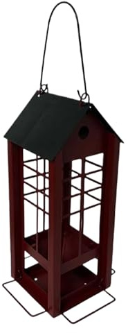 Alimentadores Pájaros Salvajes - Casa De Alimentación De Metal | Distribuidor Alimentos Colgantes Colibríes | para Alimentar Colibrí Pinzón Gorrión Toronero Jardín Patio Balcón