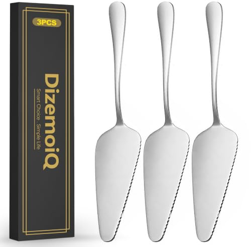 DizemoiQ 3 stycken rostfritt stål tårtspade set tårtspade lasagneskyffel multifunktion för desserter och bakverk perfekt för servering