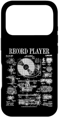 Carcasa para iPhone 17 Pro Tocadiscos de Vinilo Vintage Patent DJ Tocadiscos fonógrafo