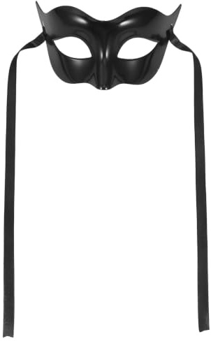 Yardwe Masque de Bal Masqué Masculin Noir en Plastique Léger et Confortable pour Fêtes et Halloween Accessoire Élégant et Stylé Demi-masque pour Hommes