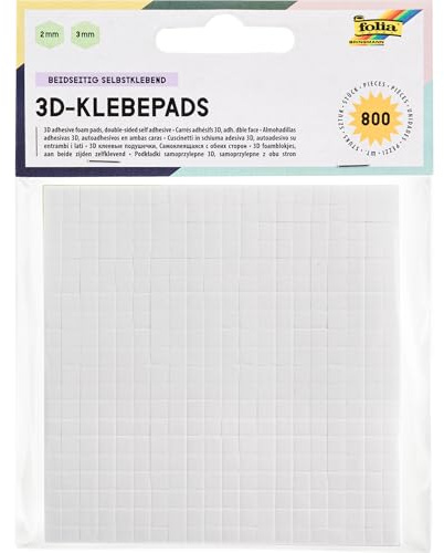 folia 23055 Hafties Klebepads 800 stück 5x5mm, weiß