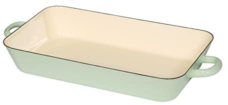 Riess, 0047-006, Bratpfanne 37/22, CLASSIC - BUNT/PASTELL, Farbe Nilgrün, Maße 37 x 22 cm, Höhe 6.2 cm, Emaille, Induktion