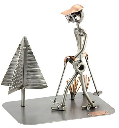 Steelman24 I Schraubenmännchen Nordic Walking I Made in Germany I Handarbeit I Geschenkidee I Stahlfigur I Metallfigur I Metallmännchen