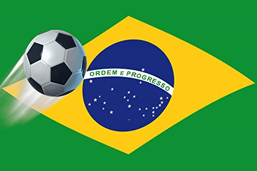 1art1 Fotboll – Brasilien landsflagga XXL affisch 120 x 80 cm