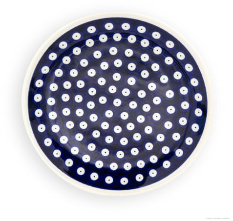 Bunzlauer Keramik Teller – flacher Essteller Speiseteller Ø 24 cm – spülmaschinenfest, robust & langlebig (Dekor 42)